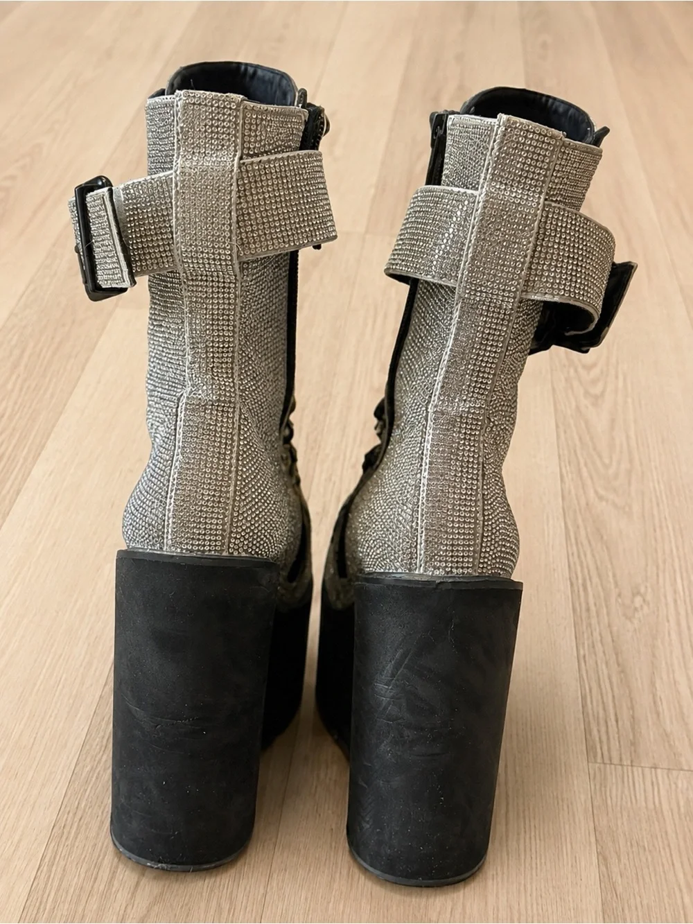 Club Exx Crystal Traitor boots from Dolls Kill Rhinestone Platform Size 6